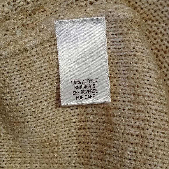 Croft & Barrow Cable Yoke Sweater Petite XXL PXXL Oatmeal/Tan NWT - Picture 6 of 7